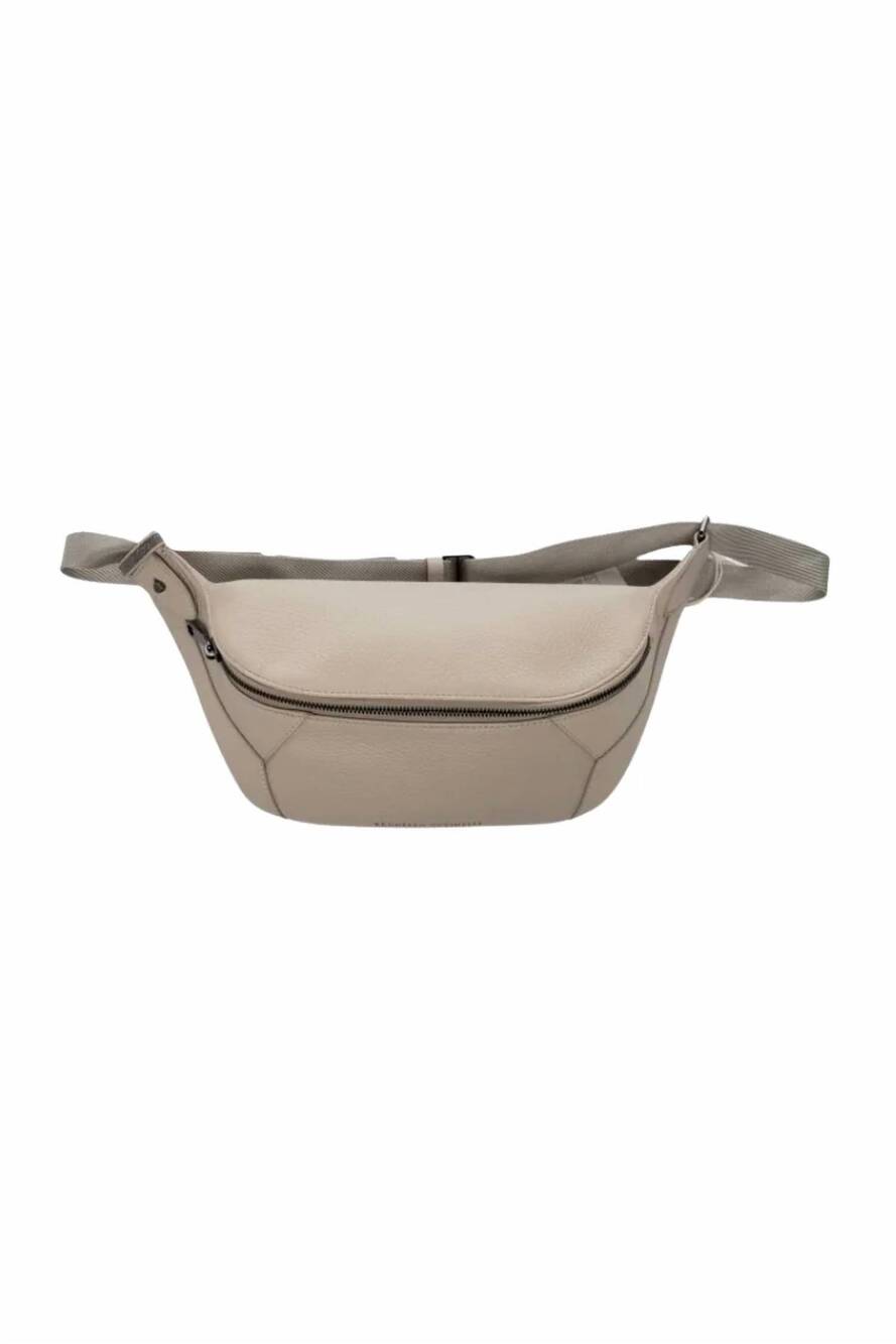 NEW BRUNELLO CUCINELLI duo grained soft belt bag in neutral shade